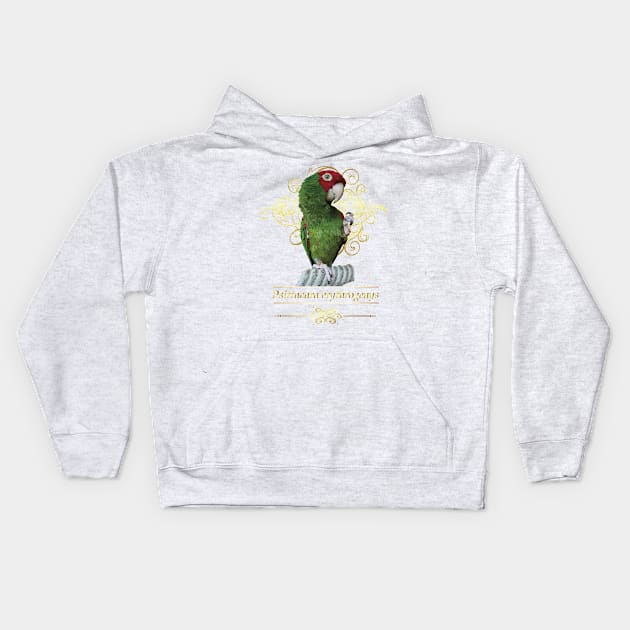 Red-masked Parakeet Kids Hoodie by obscurite